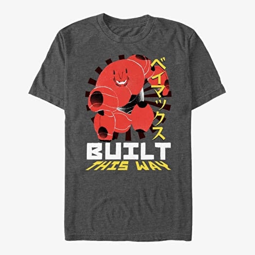 Tričko Merch Disney Big Hero 6 Movie - Robo Baymax Unisex T-Shirt Dark Heather Grey