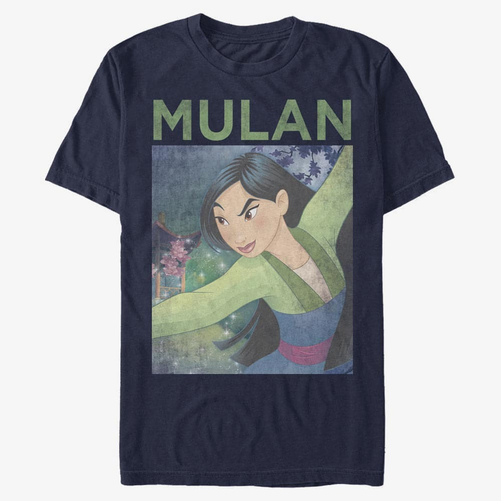 Magliette Merch Disney Mulan - Mulan Mushu Poster Unisex T-Shirt Navy Blue