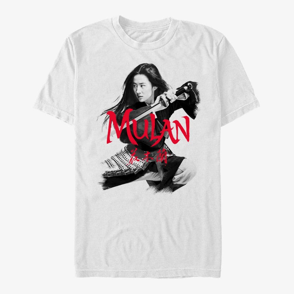 T-särgid Merch Disney Mulan: Live Action - Fighting Stance Unisex T-Shirt White