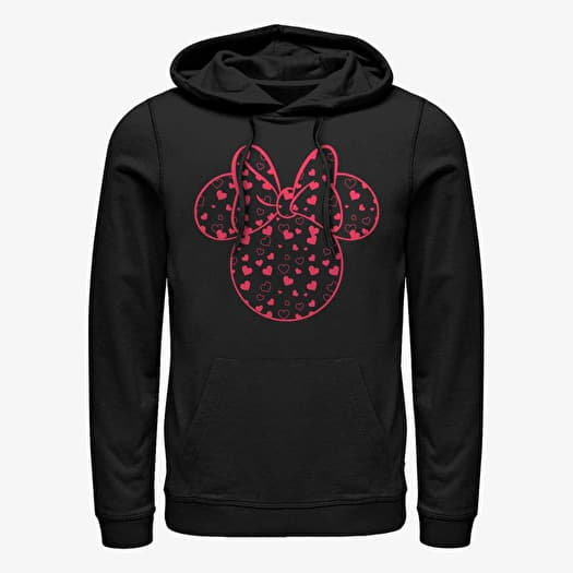 Sweatshirt Merch Disney Classic Mickey - Minnie Hearts Fill Unisex Hoodie Black