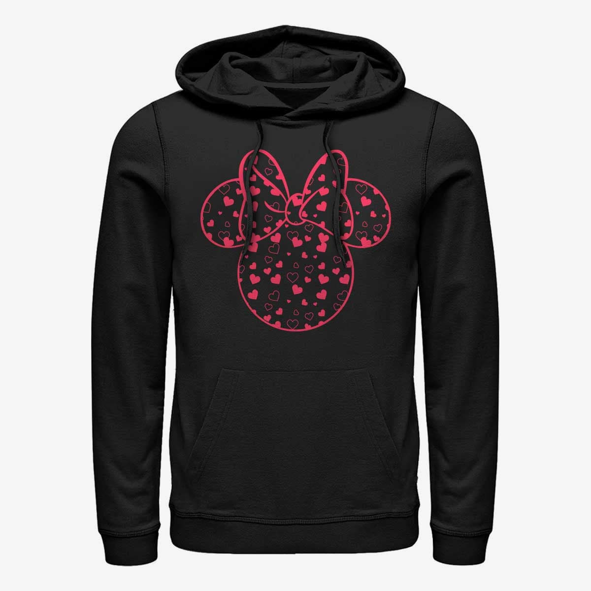 Sweatshirts Merch Disney Classic Mickey - Minnie Hearts Fill Unisex Hoodie Black