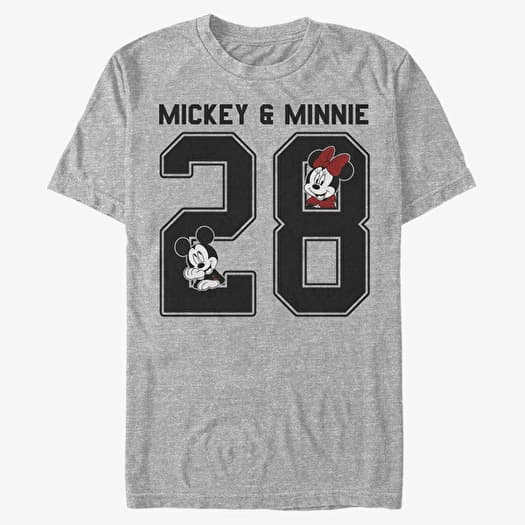 T-shirt Merch Disney Classic Mickey - Mickey Minnie Collegiate Unisex T-Shirt Heather Grey