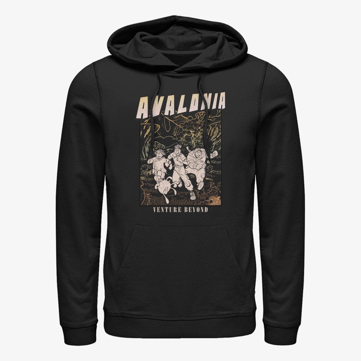 Kapuutsikud ja kampsunid Merch Disney Strange World - Travel Line Art Unisex Hoodie Black