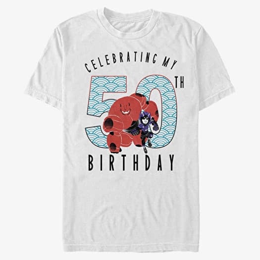 Merch Disney Big Hero 6 Movie - Baymax 50 Years Unisex T-Shirt White