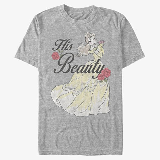 T-shirt Merch Disney Beauty & The Beast - His Beauty Unisex T-Shirt Heather Grey