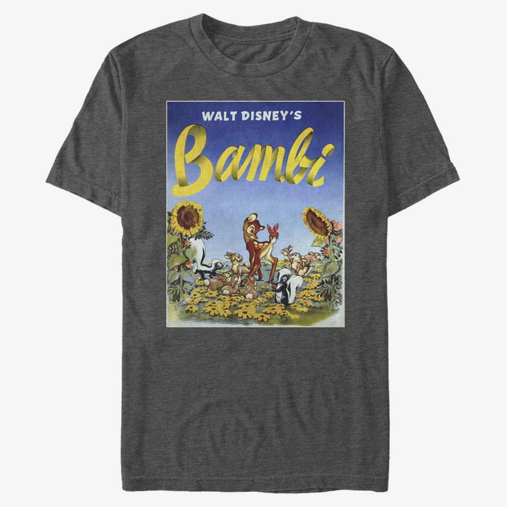 Тениски Merch Disney Bambi - Bambi Sunflowers Unisex T-Shirt Dark Heather Grey