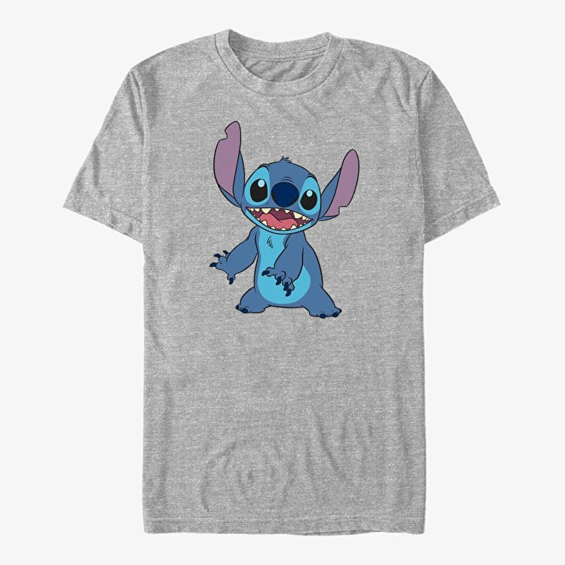 Merch Disney Lilo & Stitch - Basic Stitch Unisex T-Shirt Heather Grey