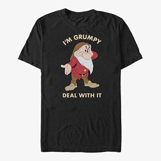 Tričko Merch Disney Snow White - Grumpy Deal Unisex T-Shirt Black