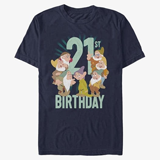 Tričko Merch Disney Snow White - Dwarves Twentyfirst Bday Unisex T-Shirt Navy Blue