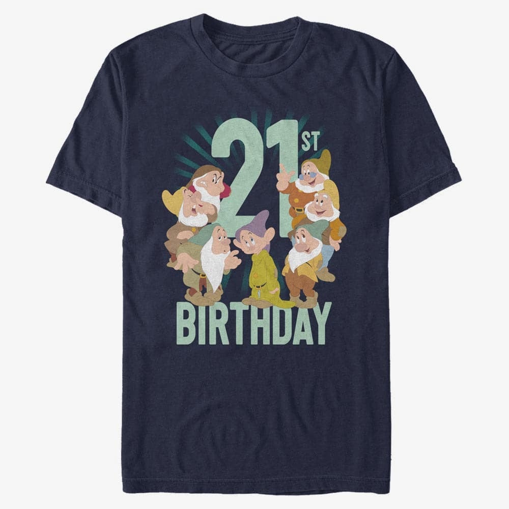 Футболки Merch Disney Snow White - Dwarves Twentyfirst Bday Unisex T-Shirt Navy Blue