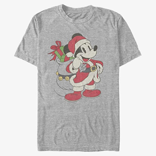Merch Disney Mickey Classic - Just Santa Mickey Unisex T-Shirt Heather Grey