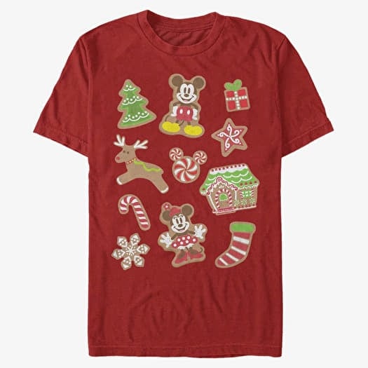 T-shirt Merch Disney Mickey Classic - Gingerbread Mouses Unisex T-Shirt Red