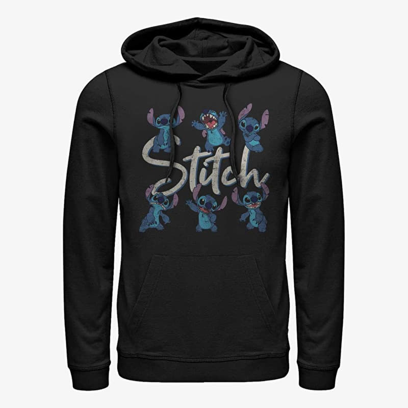Sweatshirt Merch Disney Lilo & Stitch - STITCH POSES Unisex Hoodie Black