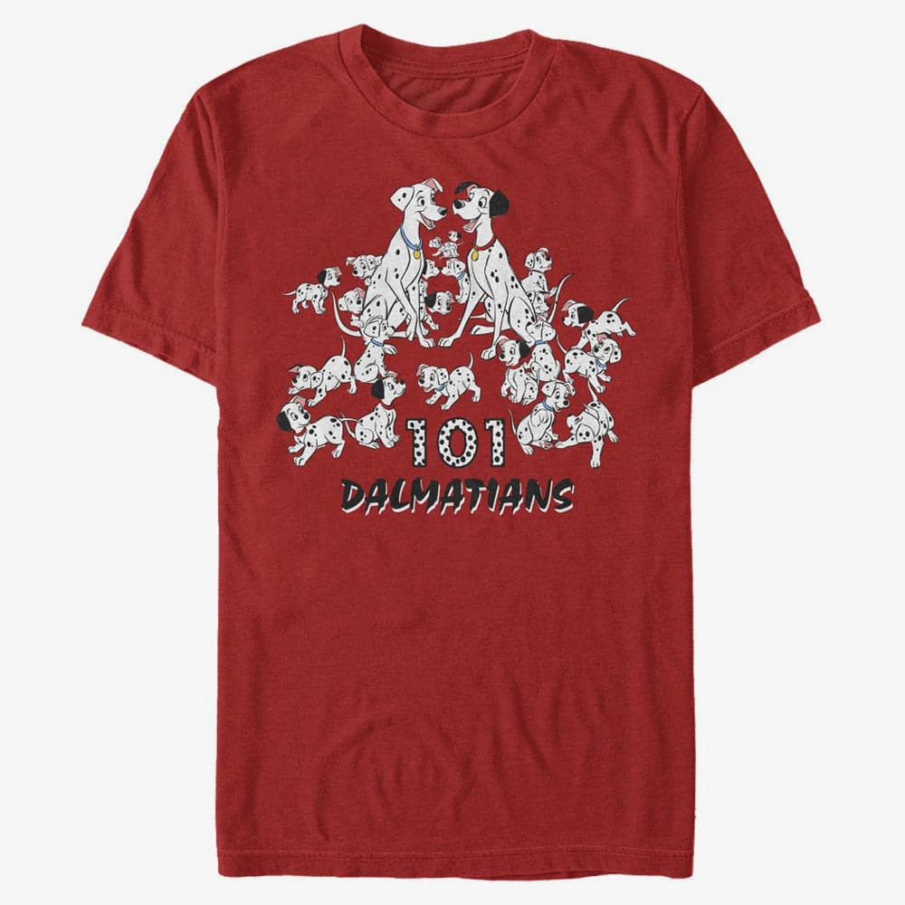 majice kratkih rukava Merch Disney Classics 101 Dalmatians - Dalmatian Group Unisex T-Shirt Red