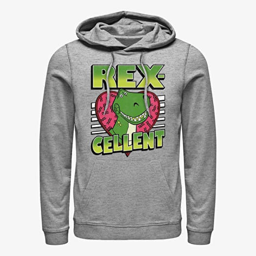 Sweatshirt Merch Disney Toy Story 1-3 - Rexcellent Heart Unisex Hoodie Heather Grey