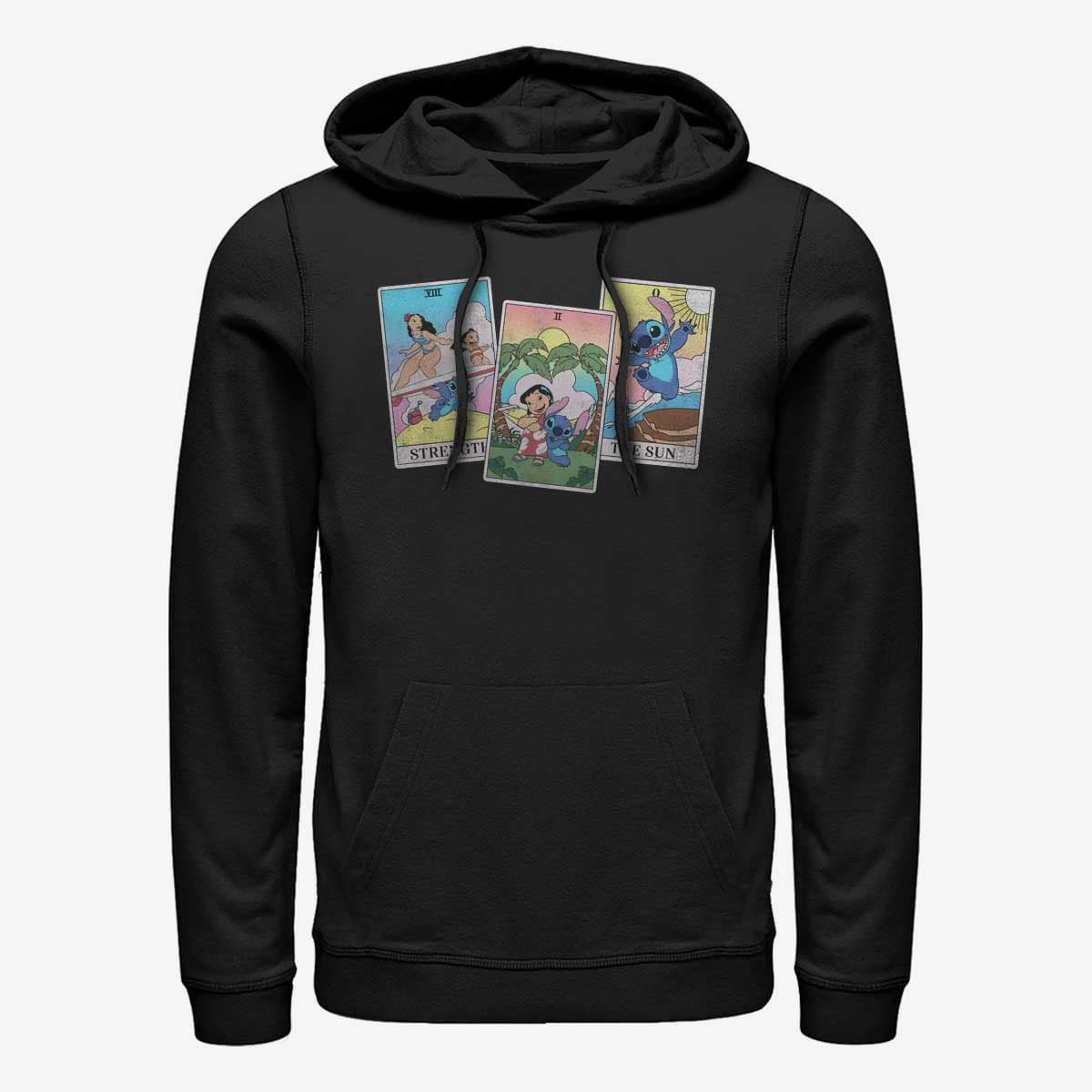 Kapuutsikud ja kampsunid Merch Disney Lilo & Stitch - LILO STITCH TAROT Unisex Hoodie Black