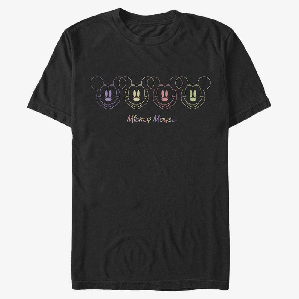 T-Shirts Merch Disney Classic Mickey - NEON FACES Unisex T-Shirt Black