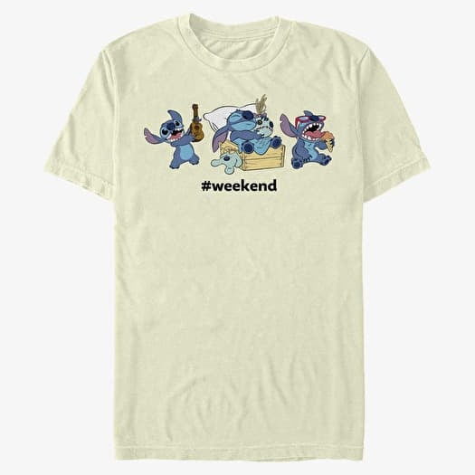 T-shirt Merch Disney Lilo & Stitch - Stitch Weekend Unisex T-Shirt Natural