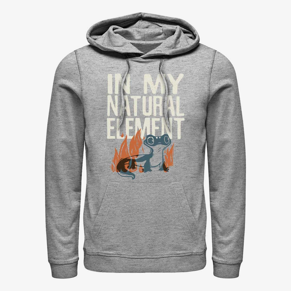 Mikiny Merch Disney Frozen 2 - Salamander Woodcut Unisex Hoodie Heather Grey