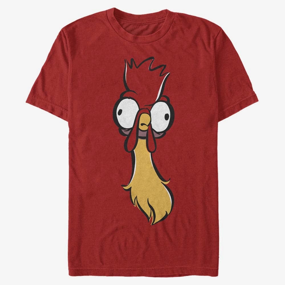 Trička Merch Disney Moana - Big Face Hei Hei Unisex T-Shirt Red