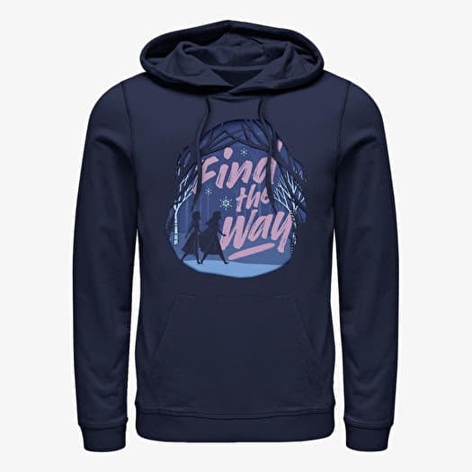 Sweatshirt Merch Disney Frozen 2 - Paper Winter Unisex Hoodie Navy Blue
