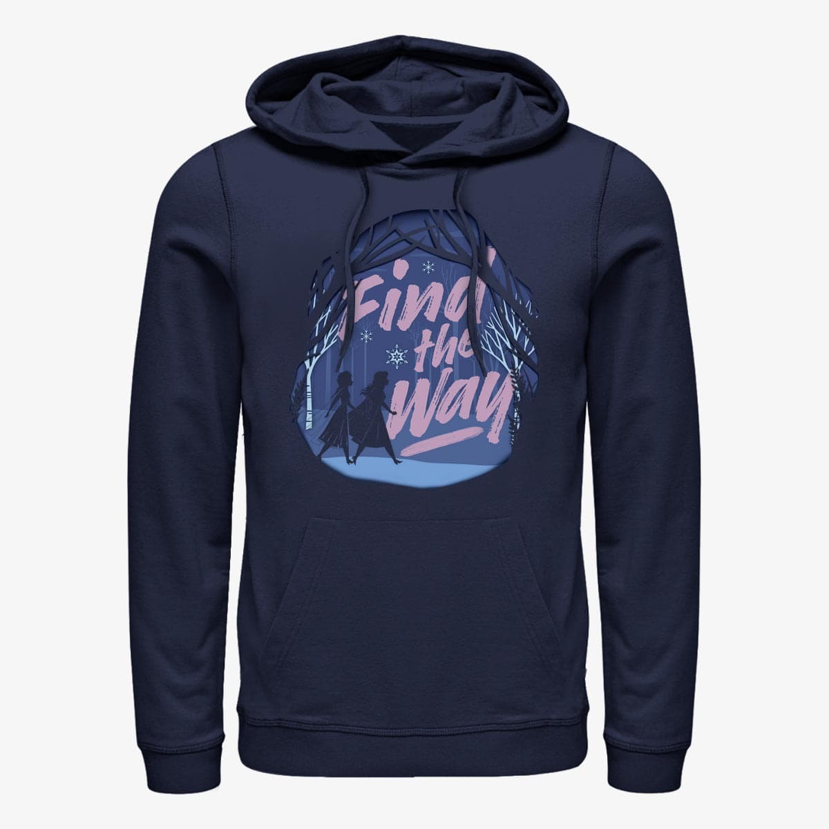Суичърти Merch Disney Frozen 2 - Paper Winter Unisex Hoodie Navy Blue