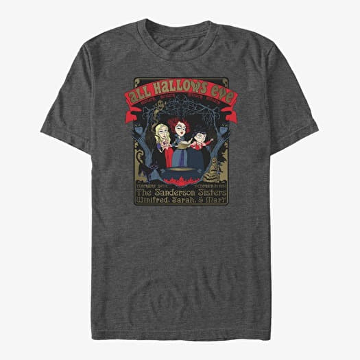 T-shirt Merch Disney Hocus Pocus - HCS PCS HALLOWS EVE SG Unisex T-Shirt Dark Heather Grey