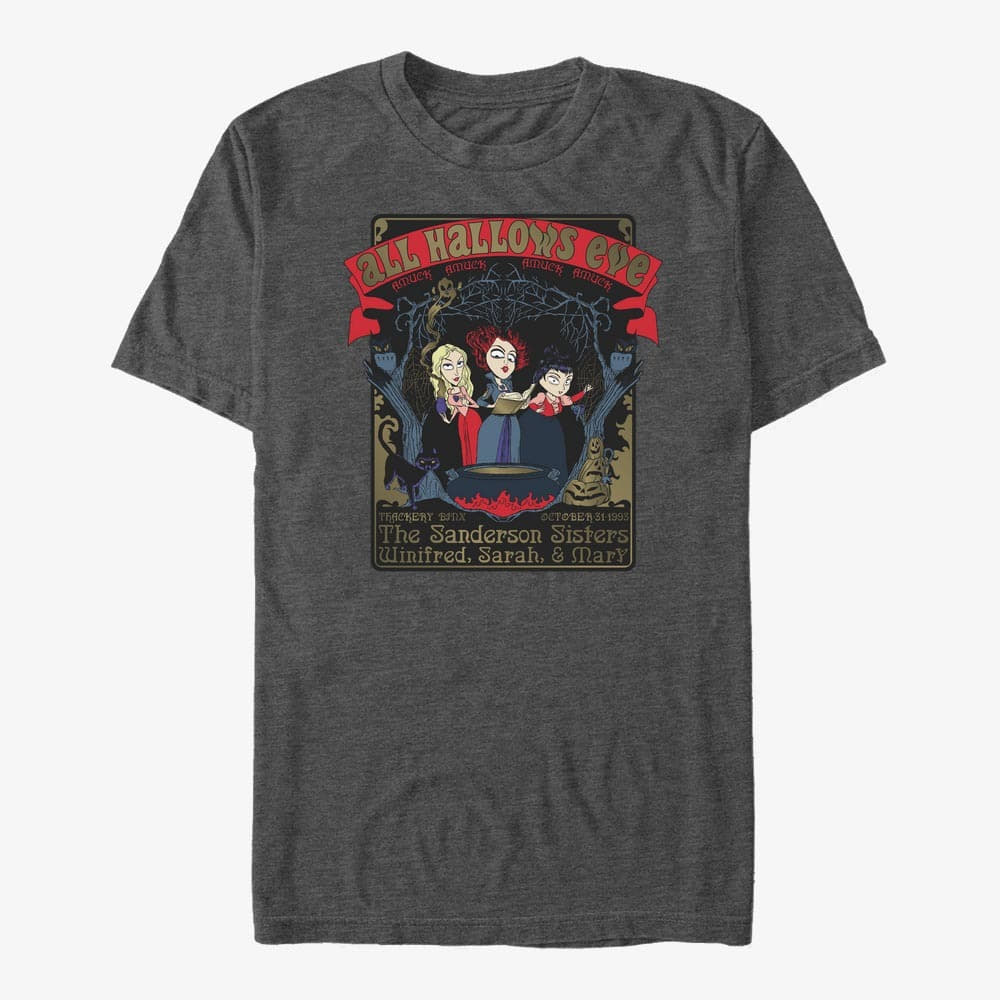 T-shirts Merch Disney Hocus Pocus - HCS PCS HALLOWS EVE SG Unisex T-Shirt Dark Heather Grey