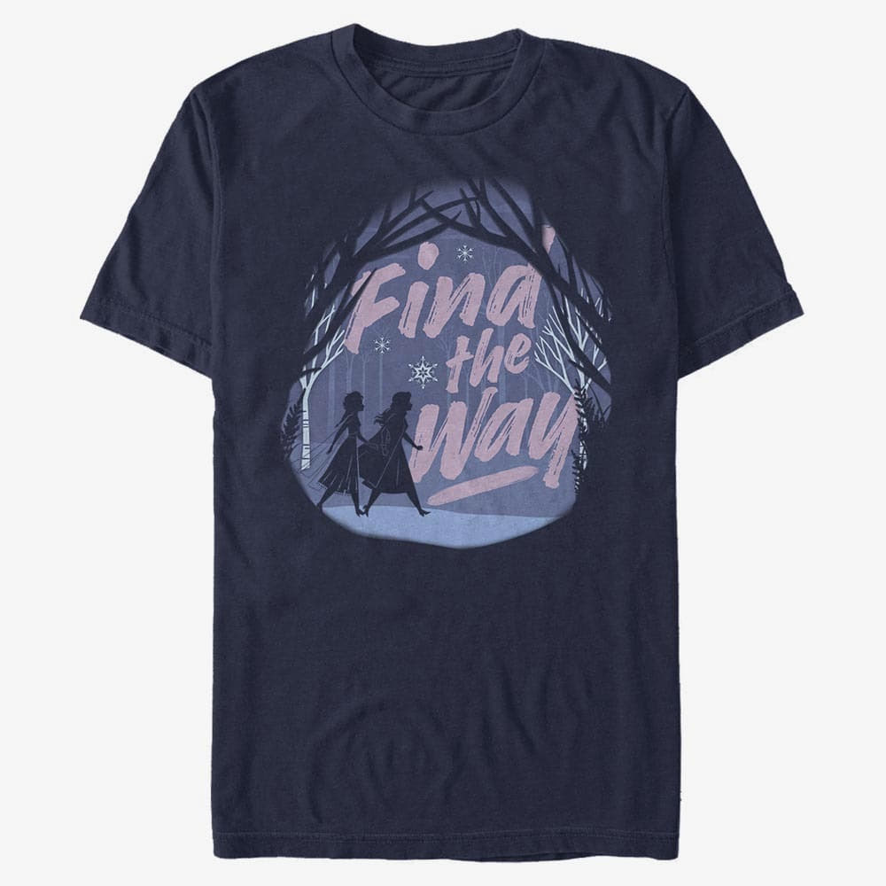 T-Shirts Merch Disney Frozen 2 - Paper Winter Unisex T-Shirt Navy Blue