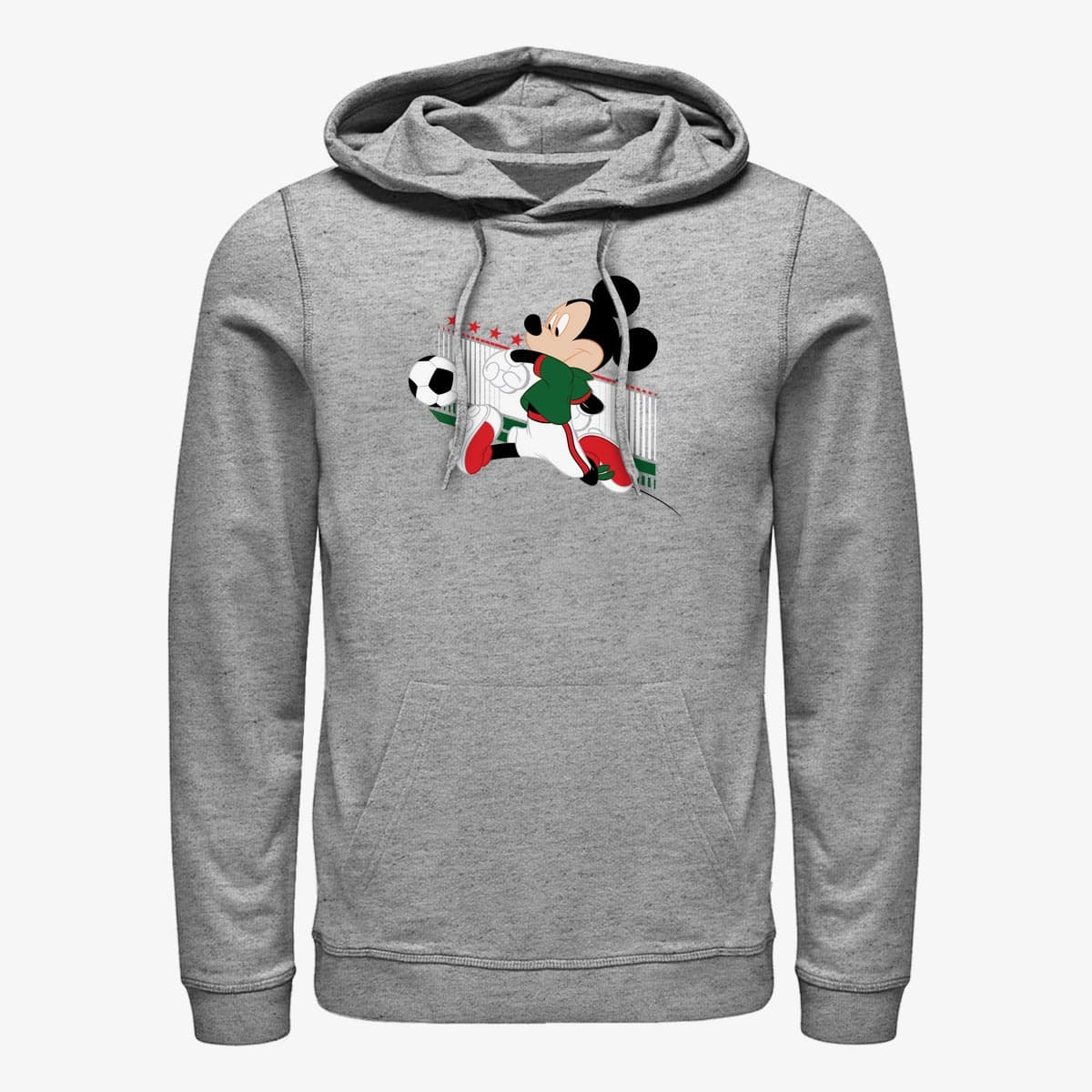 Mikiny Merch Disney Classic Mickey - Mexico Kick Unisex Hoodie Heather Grey