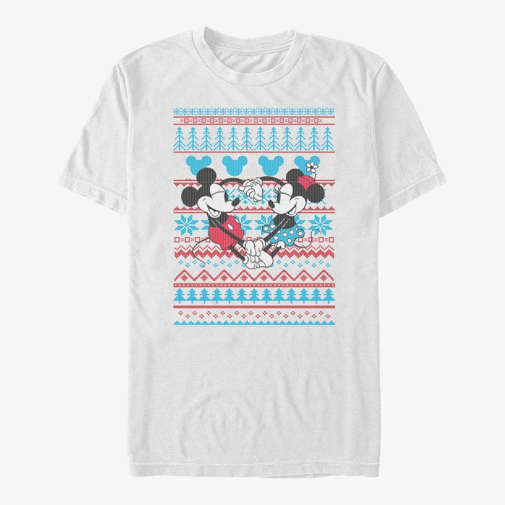 Koszulki Merch Disney Mickey Classic - Mickey & Minnie Sweater Unisex T-Shirt White