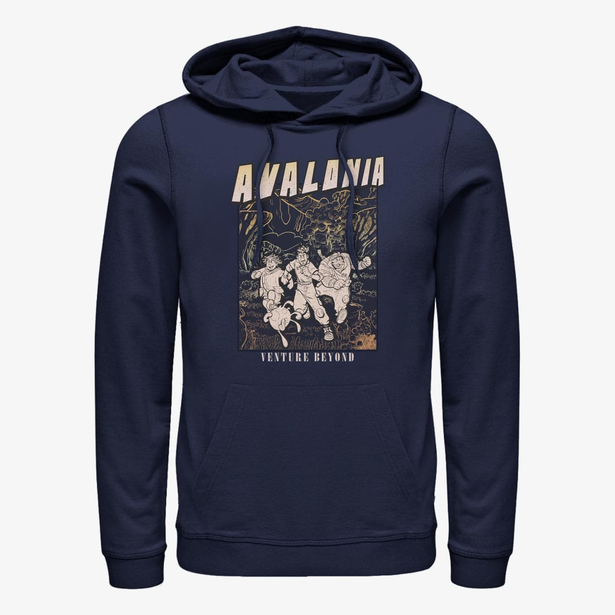Kapuutsikud ja kampsunid Merch Disney Strange World - Travel Line Art Unisex Hoodie Navy Blue
