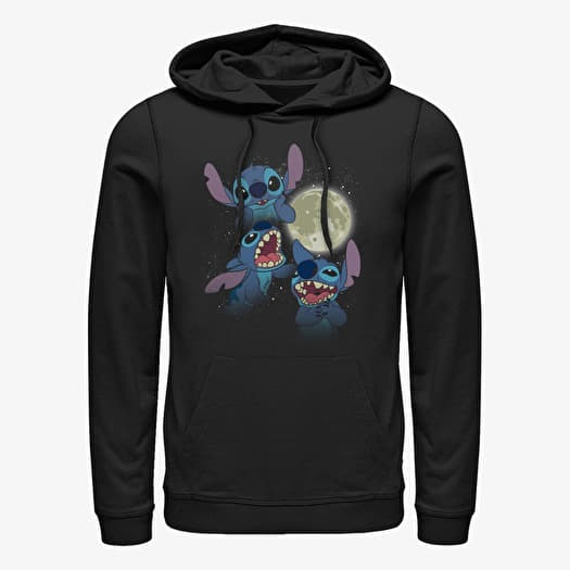 Mikina Merch Disney Lilo & Stitch - THREE STITCH MOON Unisex Hoodie Black