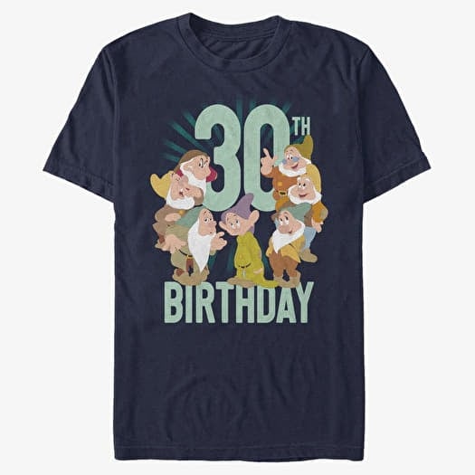 T-paita Merch Disney Snow White - Dwarves Thirty Bday Unisex T-Shirt Navy Blue