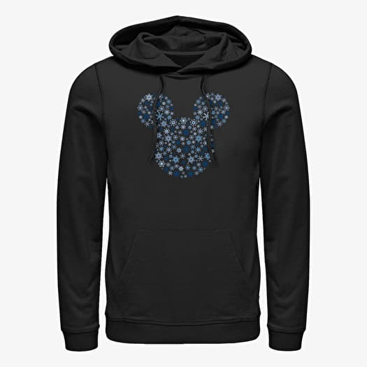 Sweatshirt Merch Disney Mickey Classic - Mickey Ear Snowflakes Unisex Hoodie Black