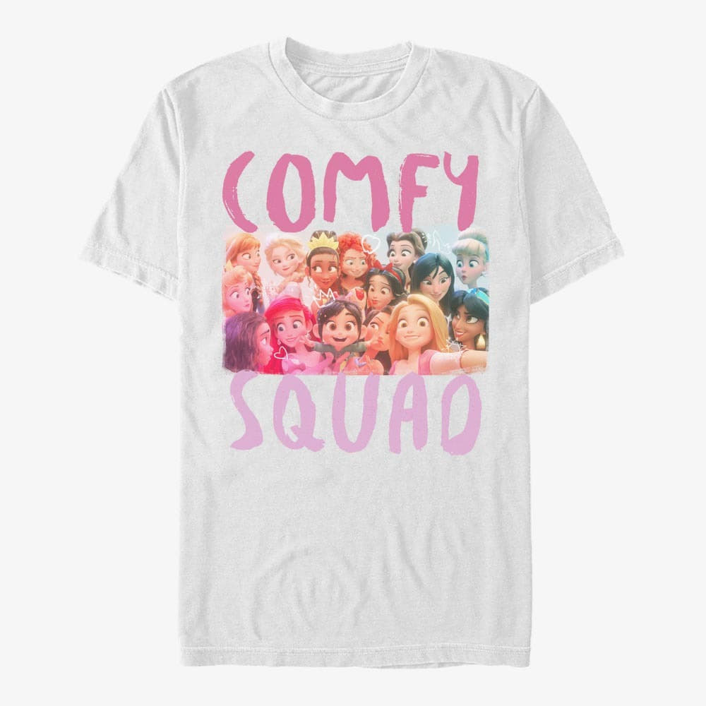 Magliette Merch Disney Wreck-It Ralph 2 - Comfy Squad Selfie Unisex T-Shirt White