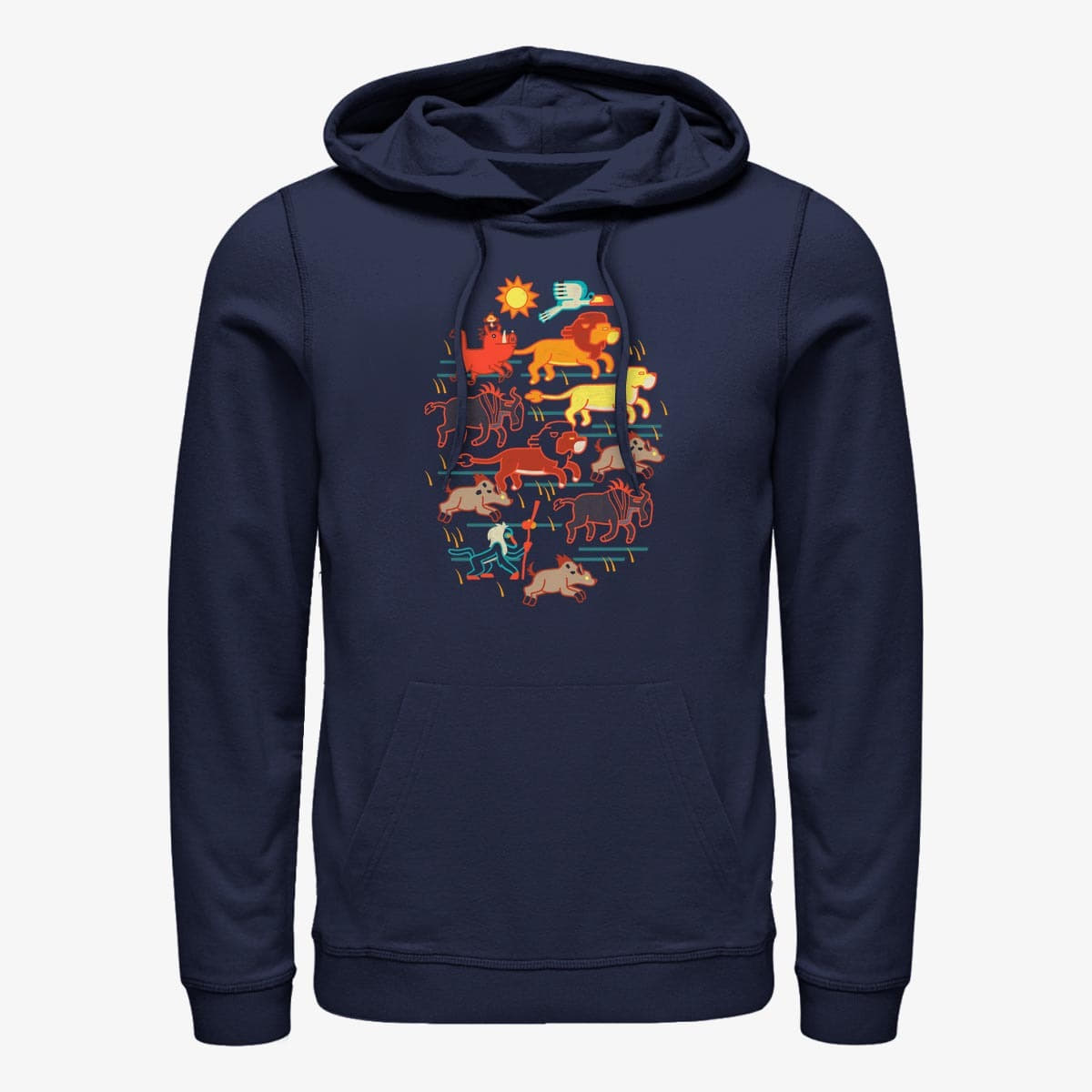 Dukserice Merch Disney The Lion King - STAMPEDE Unisex Hoodie Navy Blue