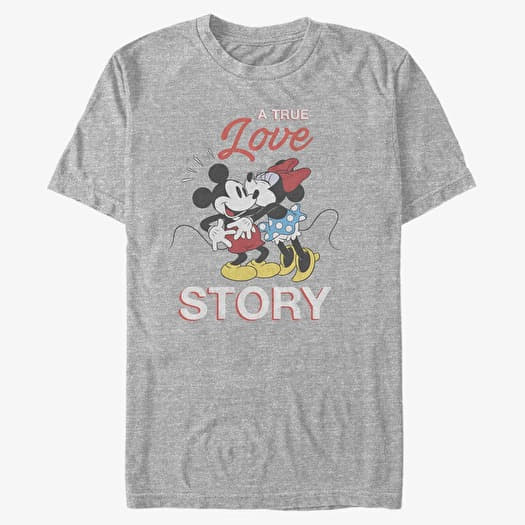 T-shirt Merch Disney Classic Mickey - True Love Story Unisex T-Shirt Heather Grey