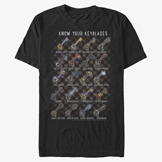 T-shirt Merch Disney Kingdom Hearts - Keyblades Chart Unisex T-Shirt Black