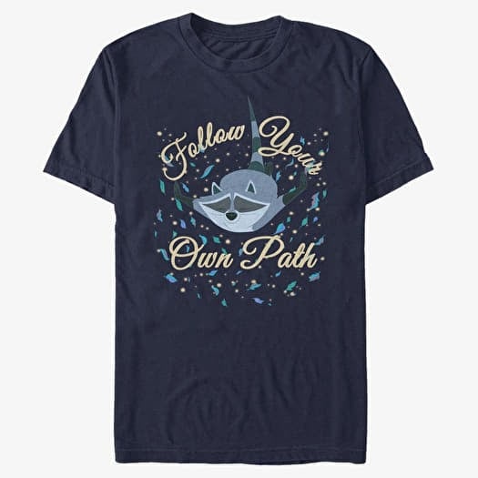 Tricou Merch Disney Pocahontas - Meeko Falling Unisex T-Shirt Navy Blue