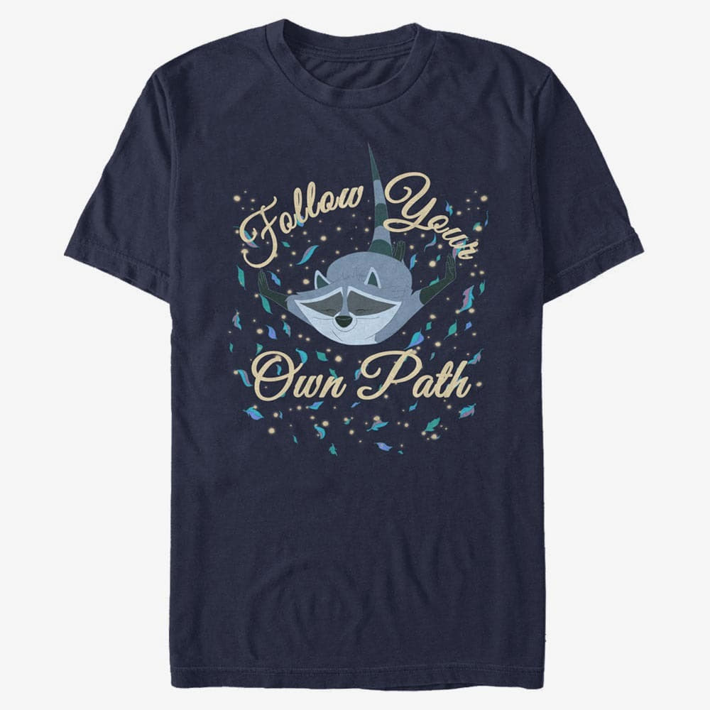 T-särgid Merch Disney Pocahontas - Meeko Falling Unisex T-Shirt Navy Blue