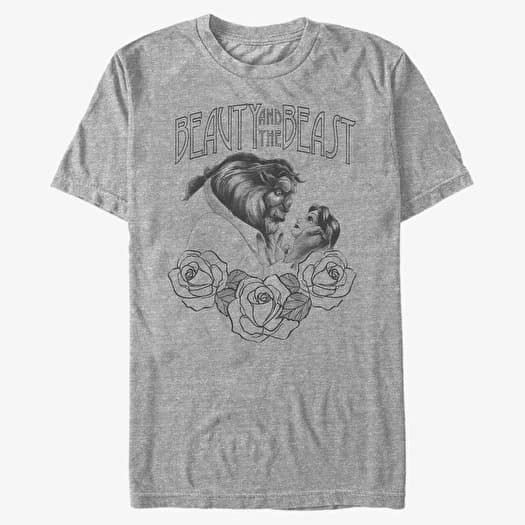 T-shirt Merch Disney Beauty & The Beast - Beauty Sketch Unisex T-Shirt Heather Grey
