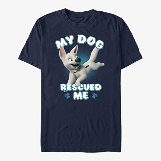 Tricouri Queens Disney Bolt - Dog Rescued Me Unisex T-Shirt Navy Blue