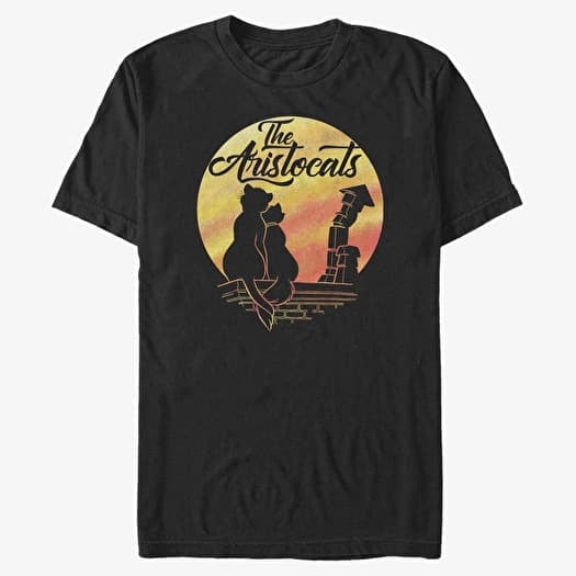 T-shirt Merch Disney The Aristocats - Moon Silhouette Unisex T-Shirt Black