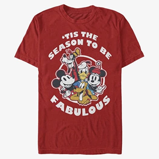T-shirt Merch Disney Mickey Classic - Fabulous Holiday Unisex T-Shirt Red