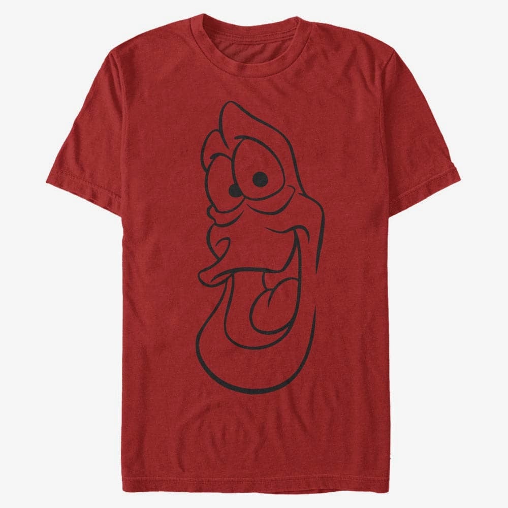T-Shirts Merch Disney The Little Mermaid - Sebastian Big Face Unisex T-Shirt Red