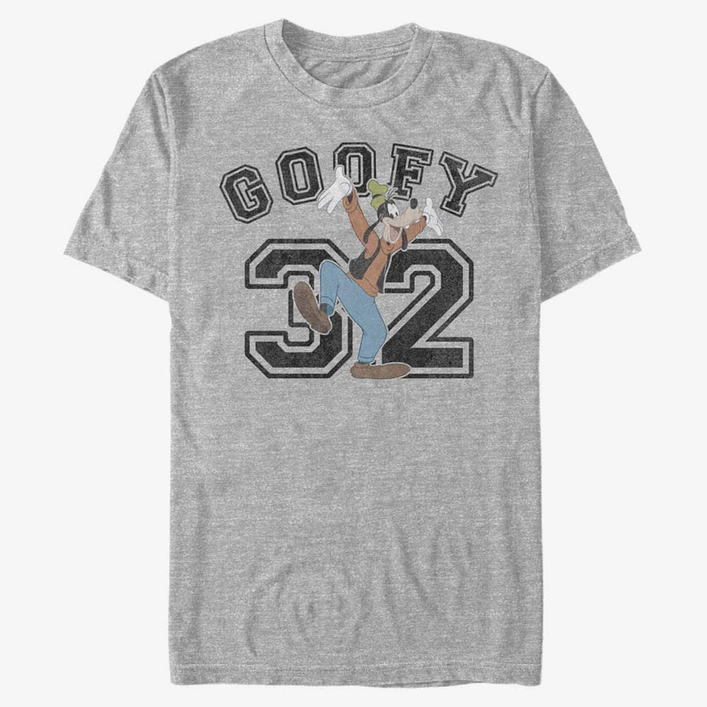 Trička Merch Disney Classic Mickey - Goofy Collegiate Unisex T-Shirt Heather Grey