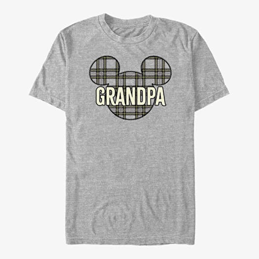 T-krekls Merch Disney Mickey Classic - Grandpa Holiday Patch Unisex T-Shirt Heather Grey