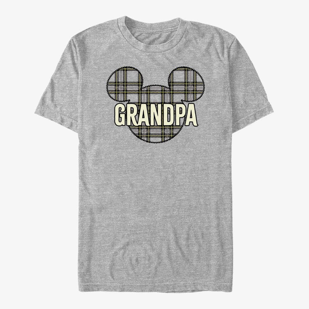 T-Shirts Merch Disney Mickey Classic - Grandpa Holiday Patch Unisex T-Shirt Heather Grey