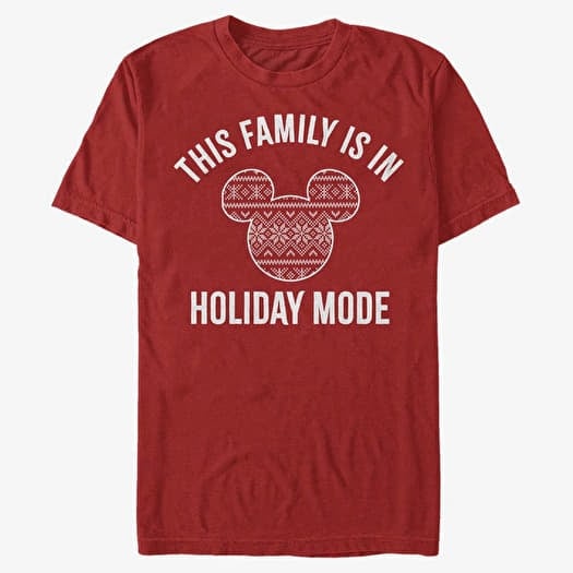 Тениска Merch Disney Mickey Classic - Family Holiday Mode Unisex T-Shirt Red